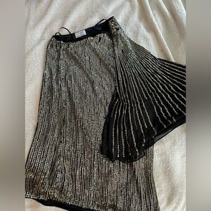 Parker Black and Silver Sequin Dress
